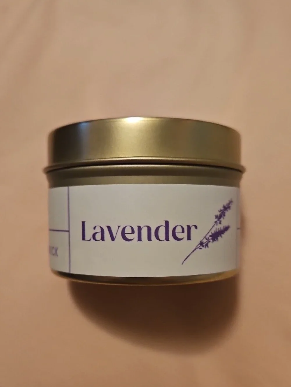 Lavender Scented Tin Candle - Gold